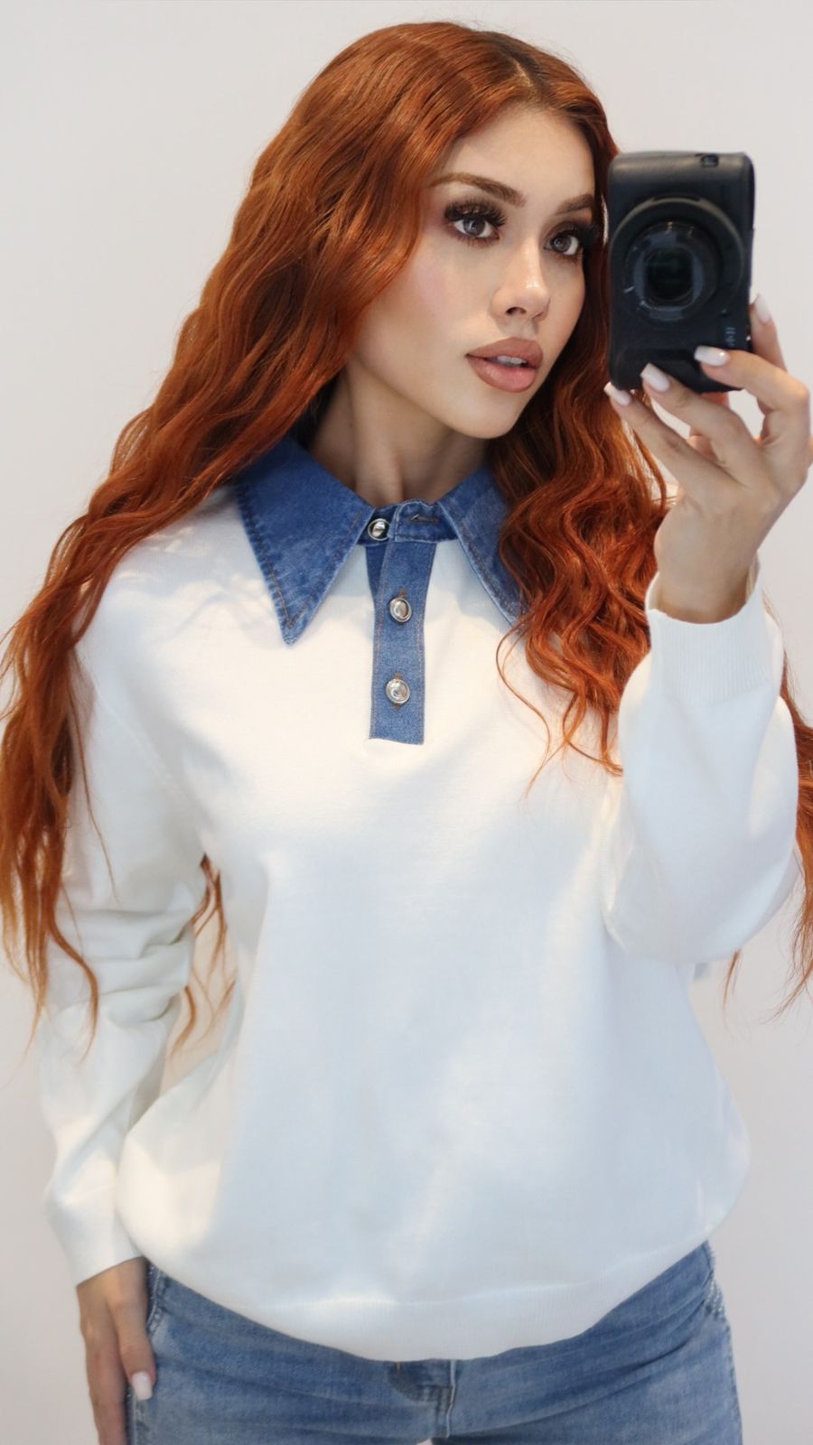 SUETER CUELLO DENIM