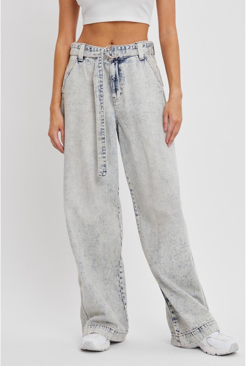 Cello Mid Waisted Skater Jean with Belt