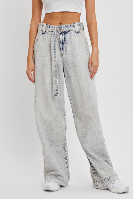Cello Mid Waisted Skater Jean with Belt